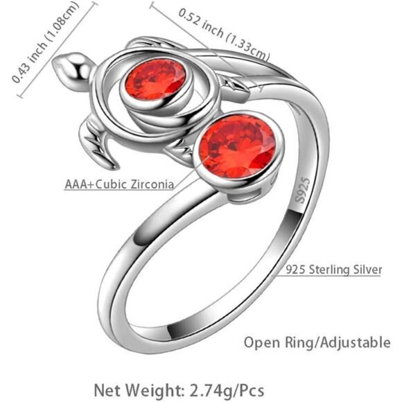 Adjustable Turtle Ring Aurora Tears Set Celtic Spiral 925 Sterling Silver Women - Picture 6 of 8